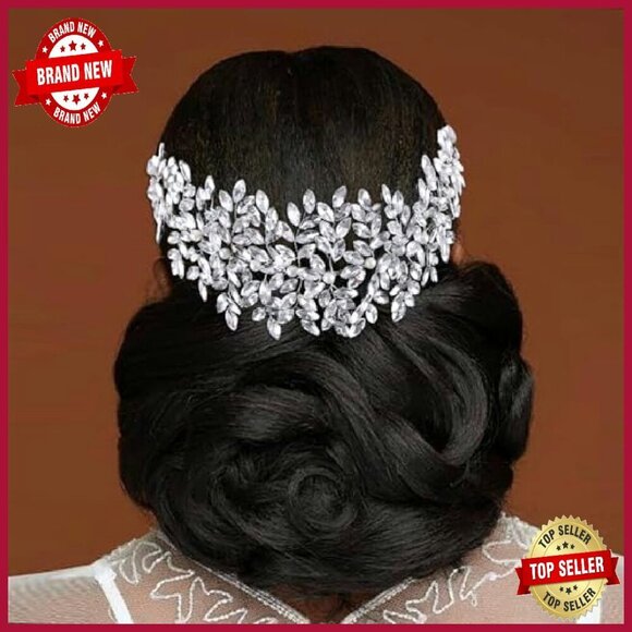 Handmade Rhinestone Silver Bridal Headpiece Wedding Hair Accessory main image 5
